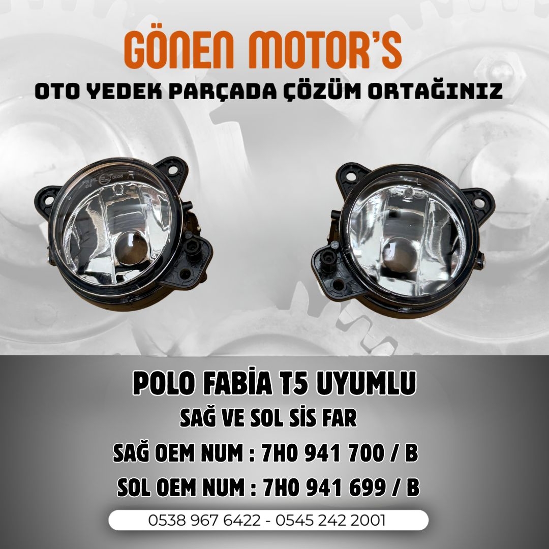 231 - 7H0 941 699B / 7H0 941 700B – Polo, Fabia, T5 Sis Farı (Sağ & Sol)